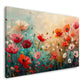 Prato fiorito delicato con papaveri rossi e colori sfumati quadro
