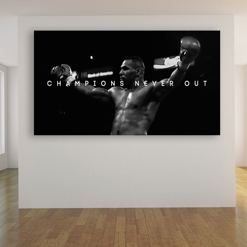 Pugile citazione champions never out motivazione quadro