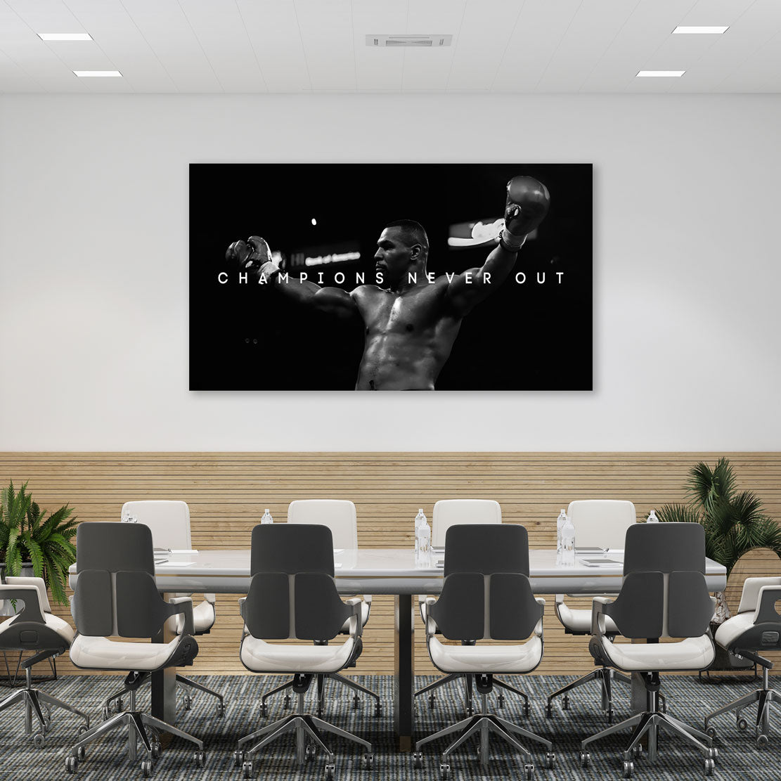 Pugile citazione champions never out motivazione quadro