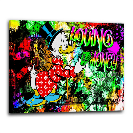 Quadro Zio Paperone motivazionale Pop Art Loving Money
