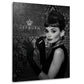 Ritratto Audrey elegante bianco nero icona stile classico quadro