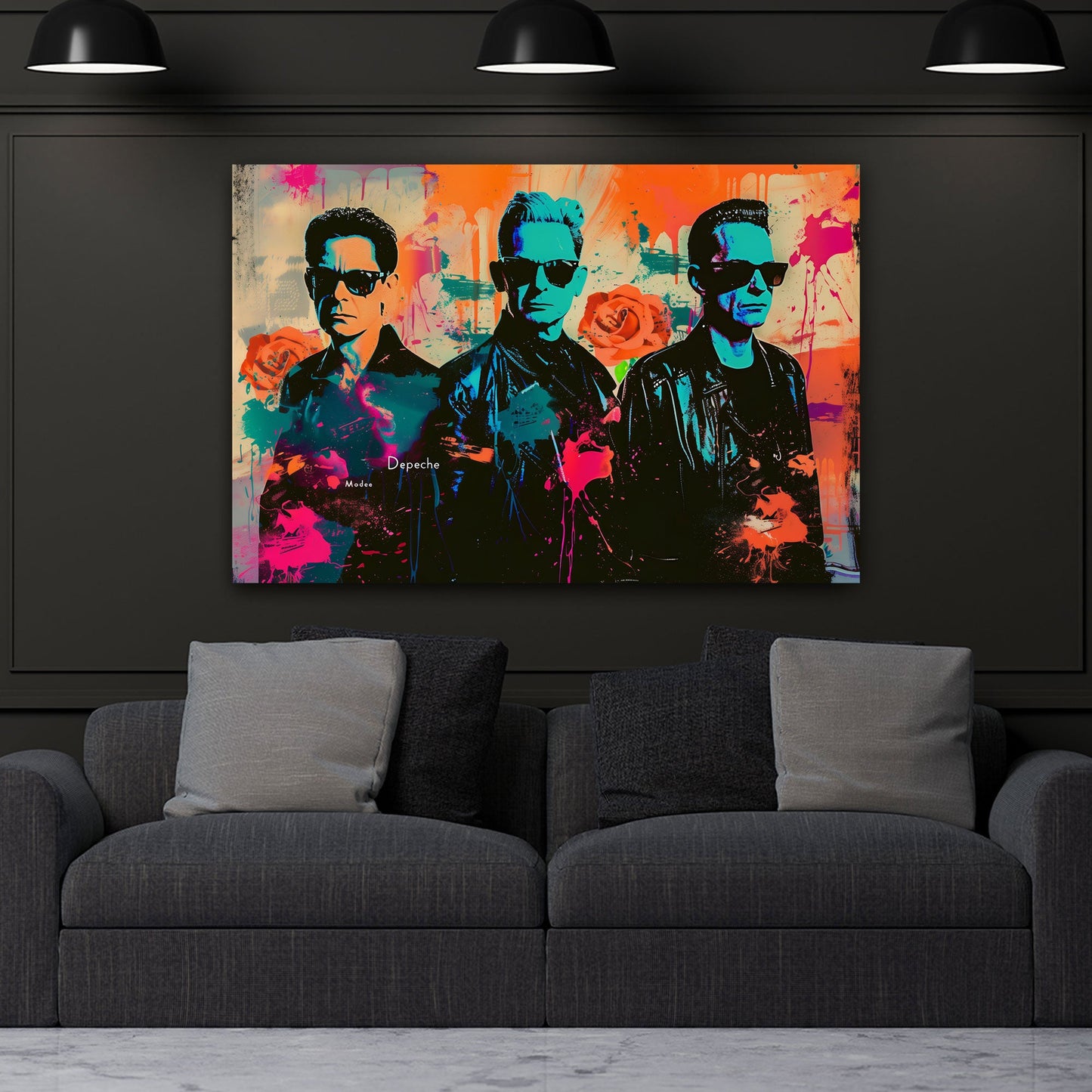 Ritratto Depeche Mode stile pop art colorato uomini quadro