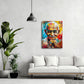 Quadro Gandhi colorato in soggiorno