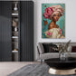 Ritratto donna africana fiori turbante farfalle elegante quadro