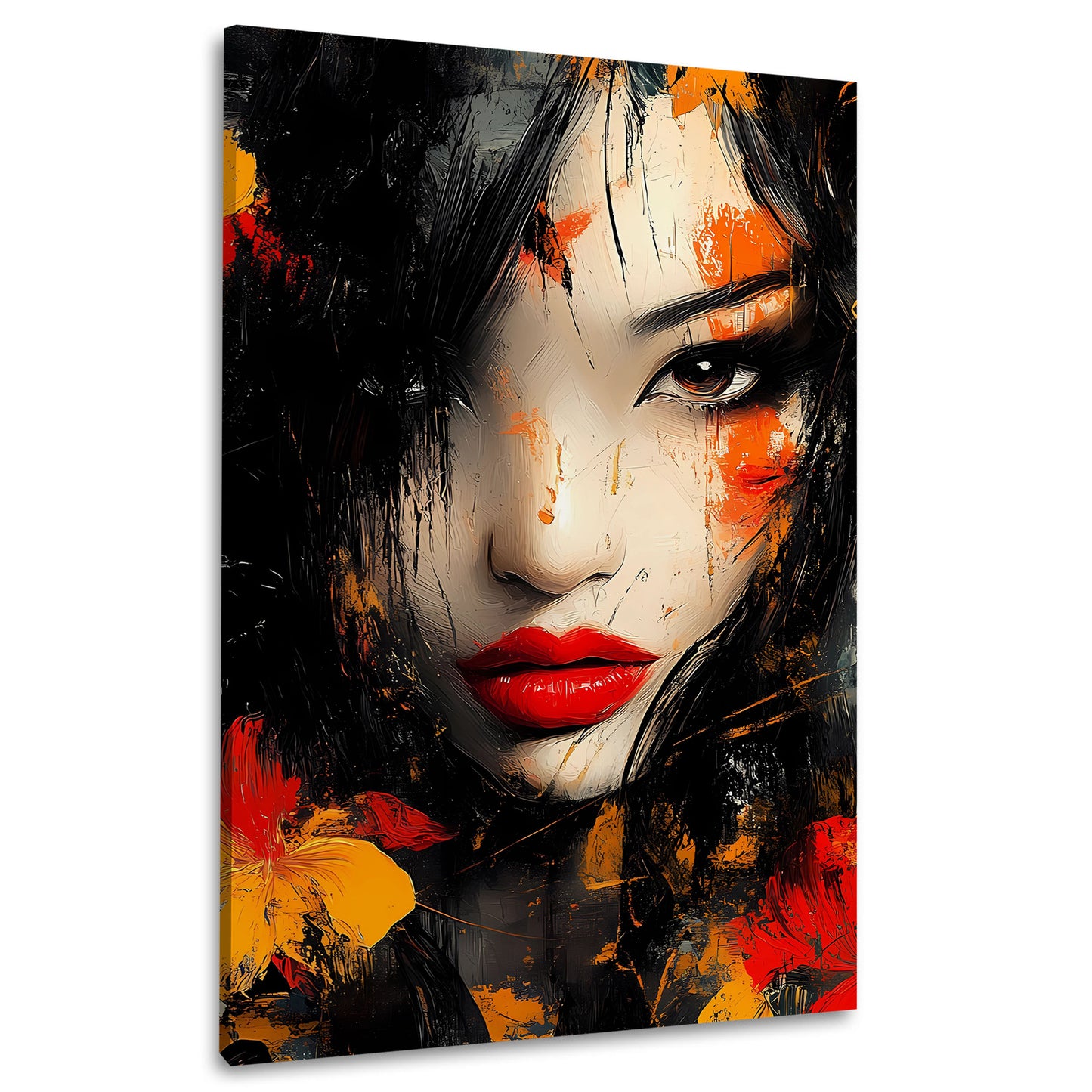 Ritratto femminile asiatico sguardo profondo quadro