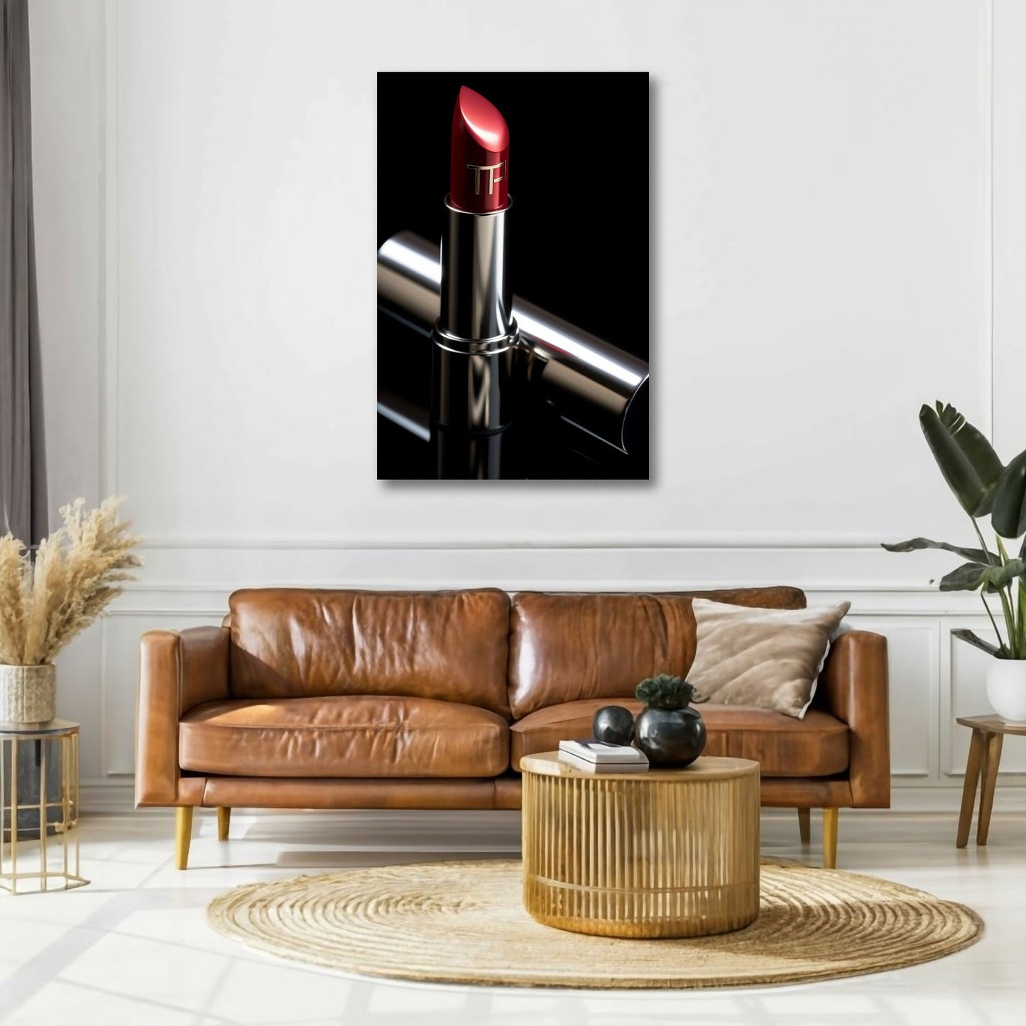 Rossetto rosso lusso nero in stile contemporaneo quadro
