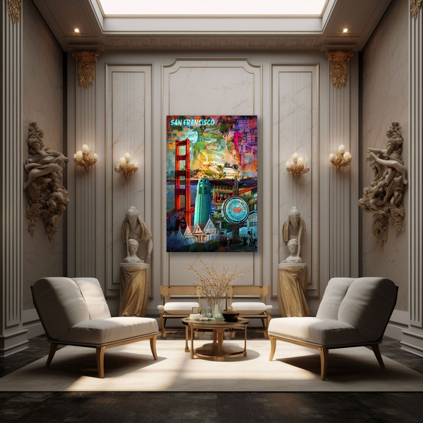 San Francisco Pop Art ponte Golden Gate colorato quadro