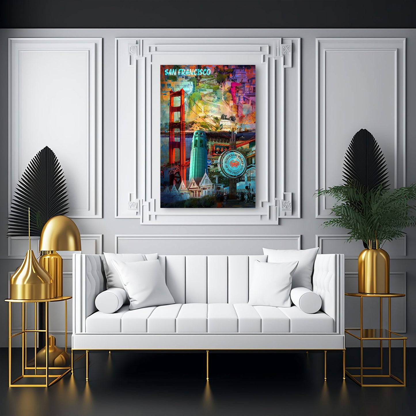 San Francisco Pop Art ponte Golden Gate colorato quadro