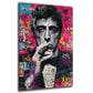 Scarface in stile pop art graffiti ritratto intenso neon quadro