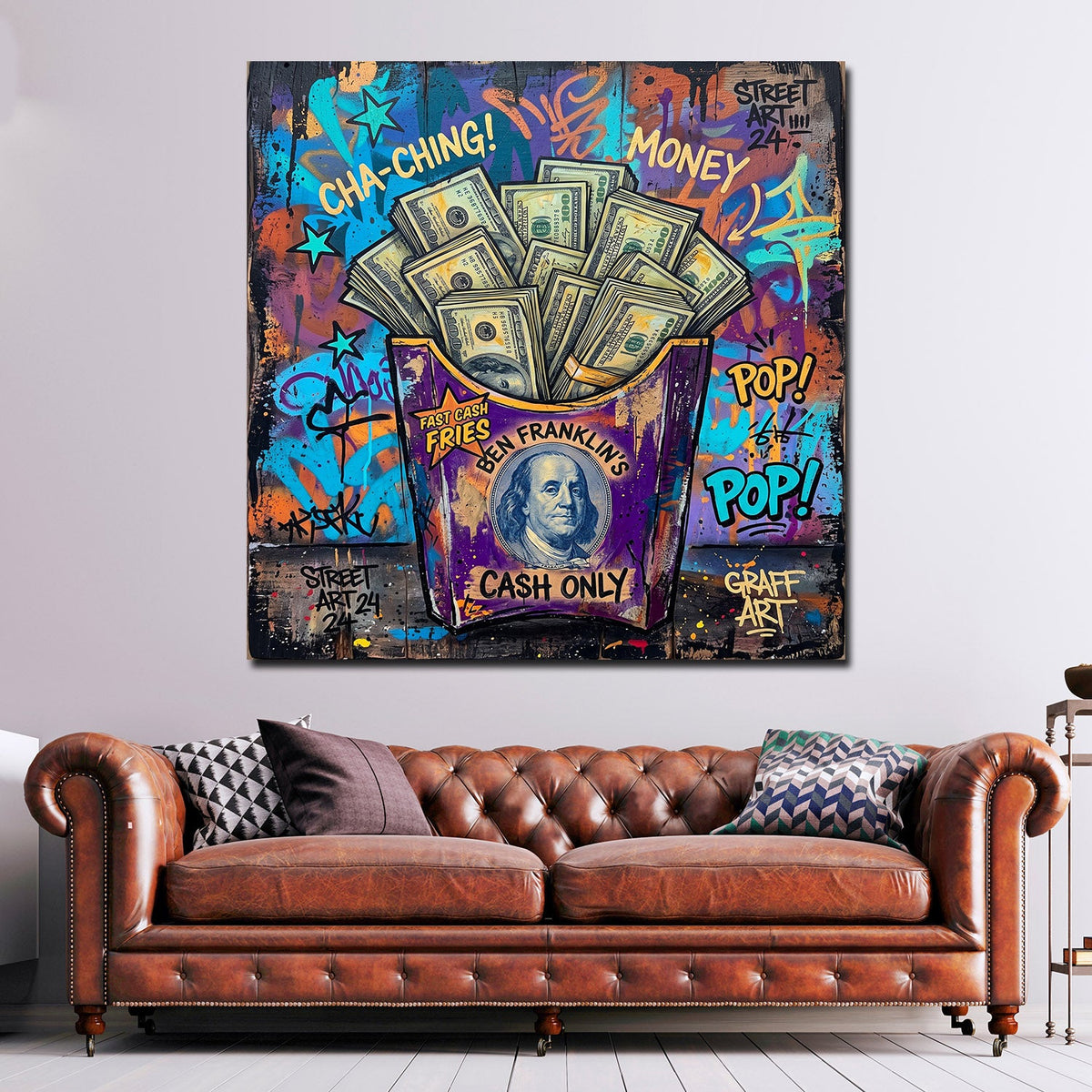 Quadro patatine Cha Ching Pop Art in cucina