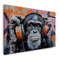 Scimpanzé amante della musica con cuffie Street Art quadro