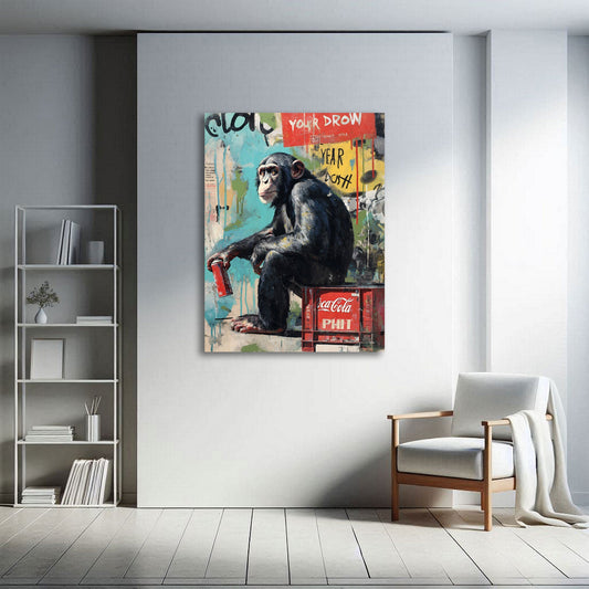 Scimpanze graffiti Coca-Cola di elegante fattura quadro