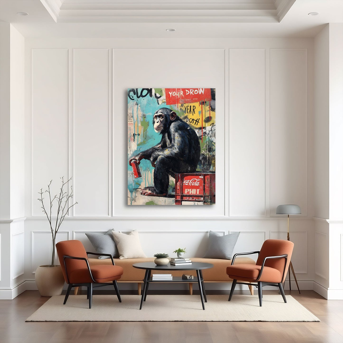 Scimpanze graffiti Coca-Cola di elegante fattura quadro