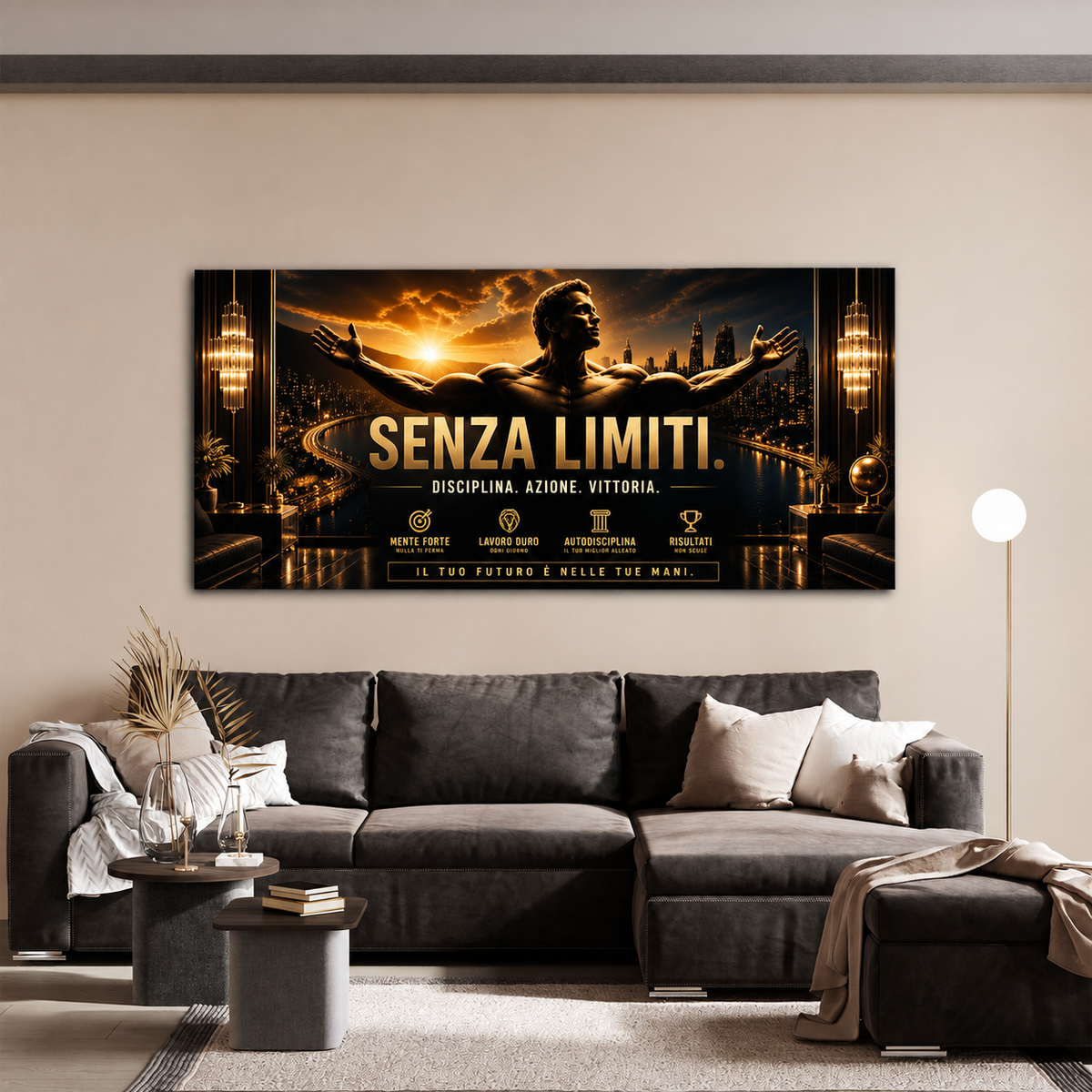 Quadro motivazionale senza limiti in soggiorno