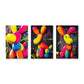 Set di 3 quadri Animali palloncino neon – tre stampe su tela