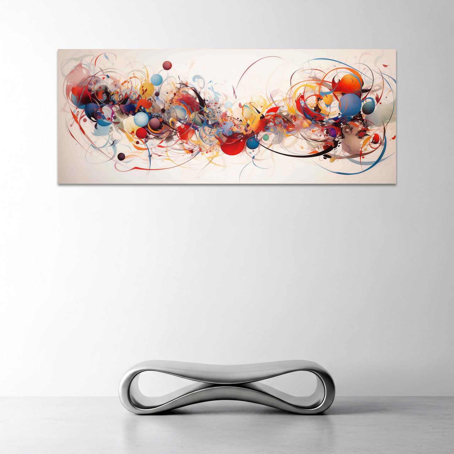 Sfere astratte linee vortici arte dinamica quadro