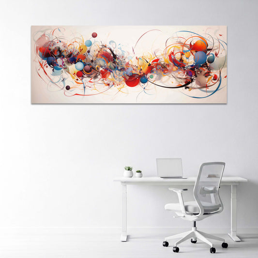 Sfere astratte linee vortici arte dinamica quadro