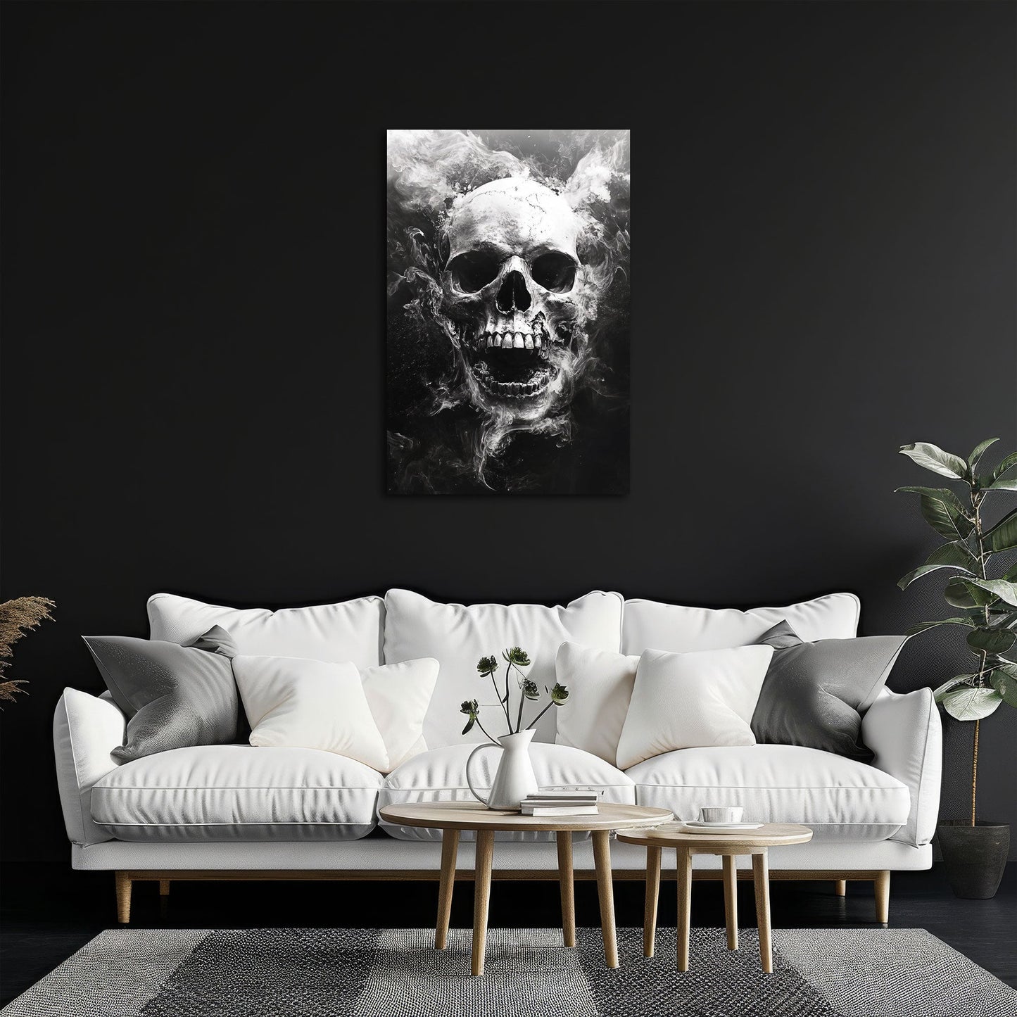 Skull espressivo drammatico con colori brillanti quadro
