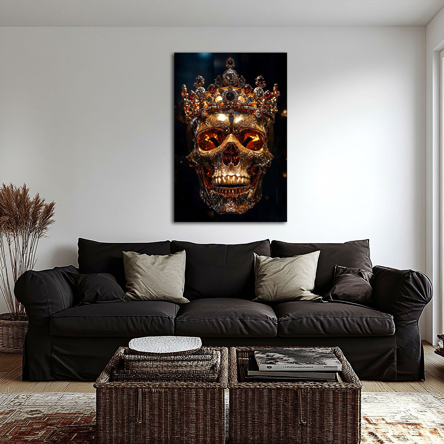 Skull king fuoco astratto in stile contemporaneo quadro