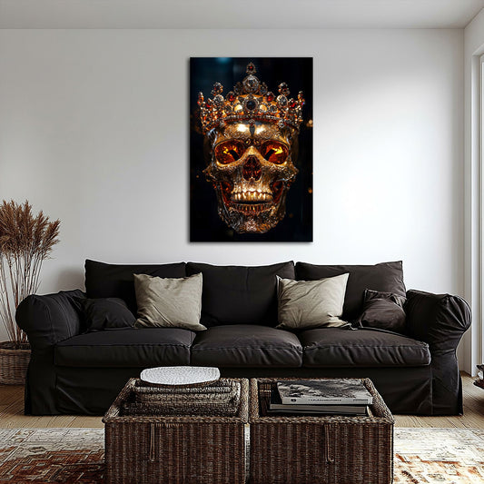 Skull king fuoco astratto in stile contemporaneo quadro