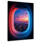 Skyline di New York USA dal finestrino dell'aereo quadro