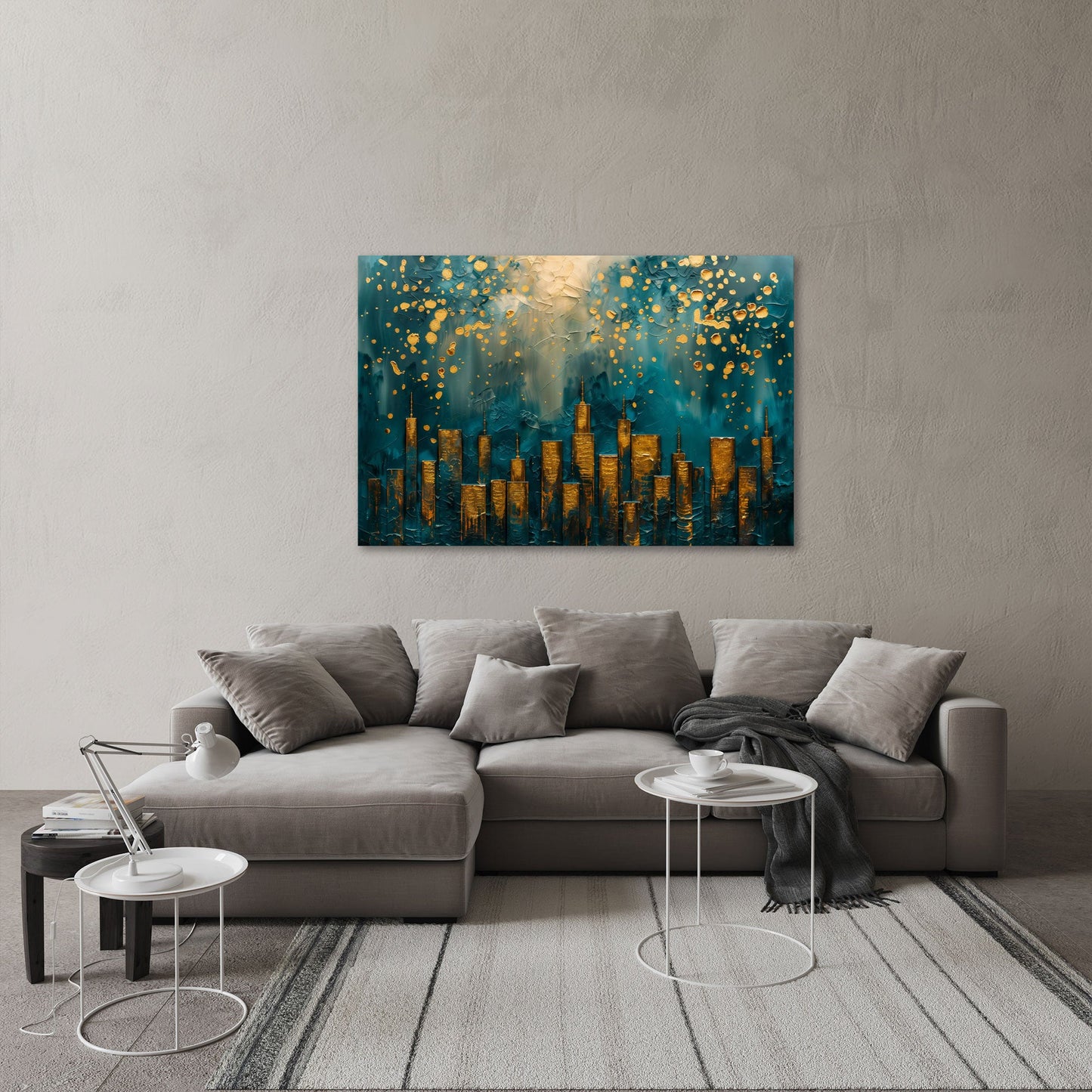 Skyline oro astratta moderna di elegante fattura quadro