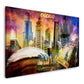 Skyline pop art colorata Chicago USA architettura quadro