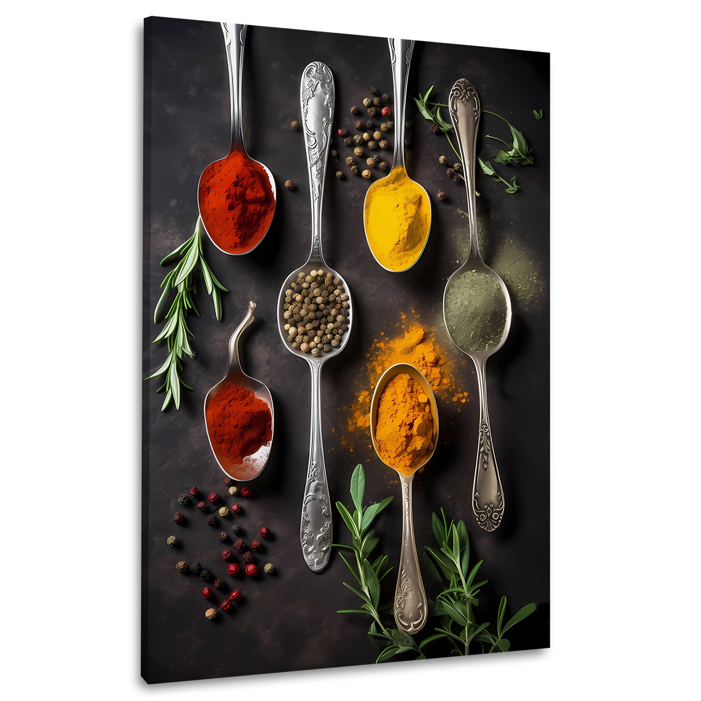 Spezie colorate cucina erbe aromatiche quadro