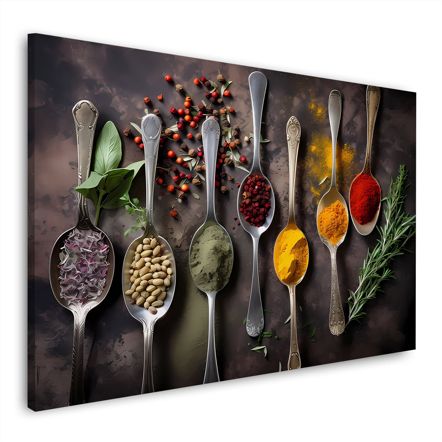 Spezie ed erbe arte da cucina colorata quadro