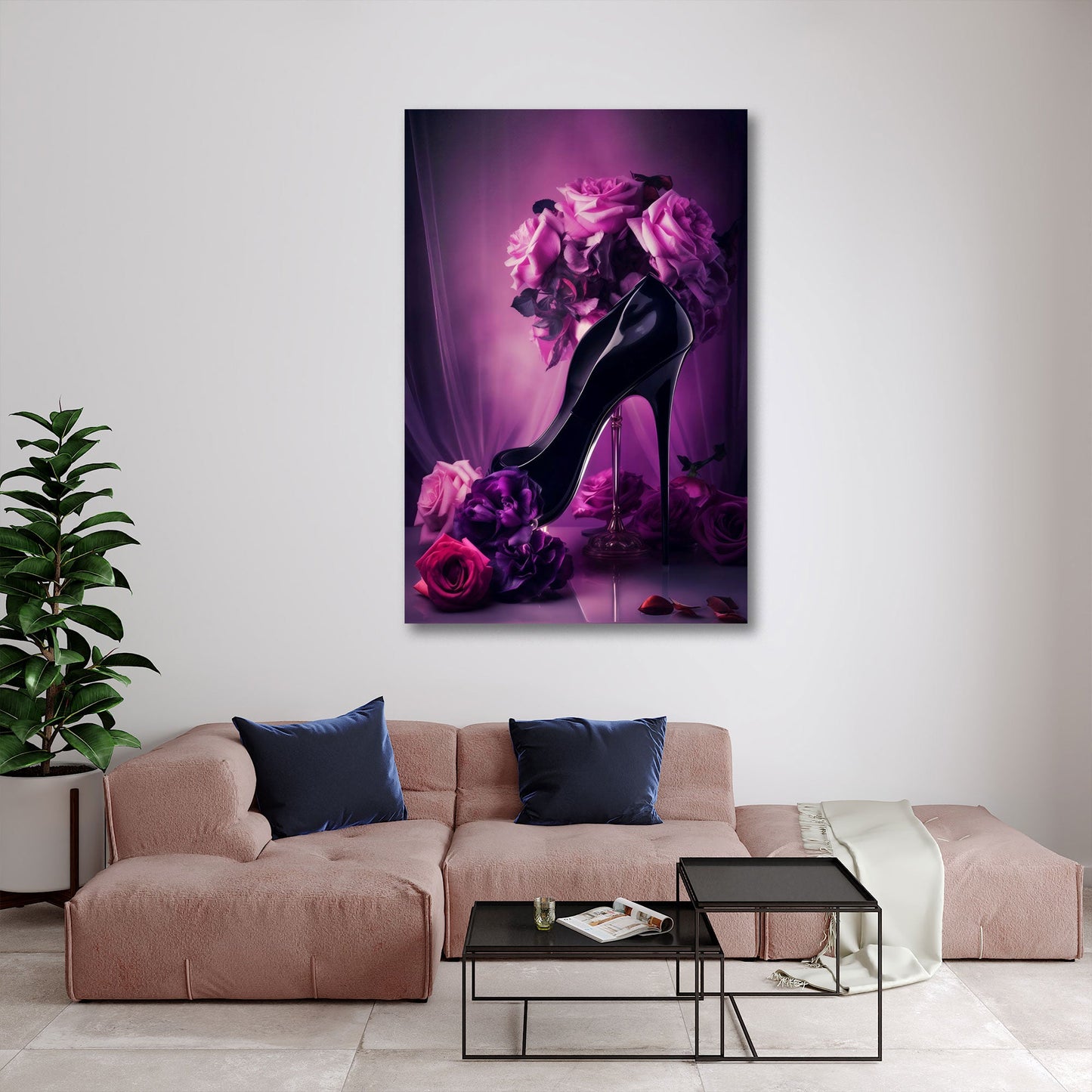 Stiletto fiori pop art in composizione armoniosa quadro