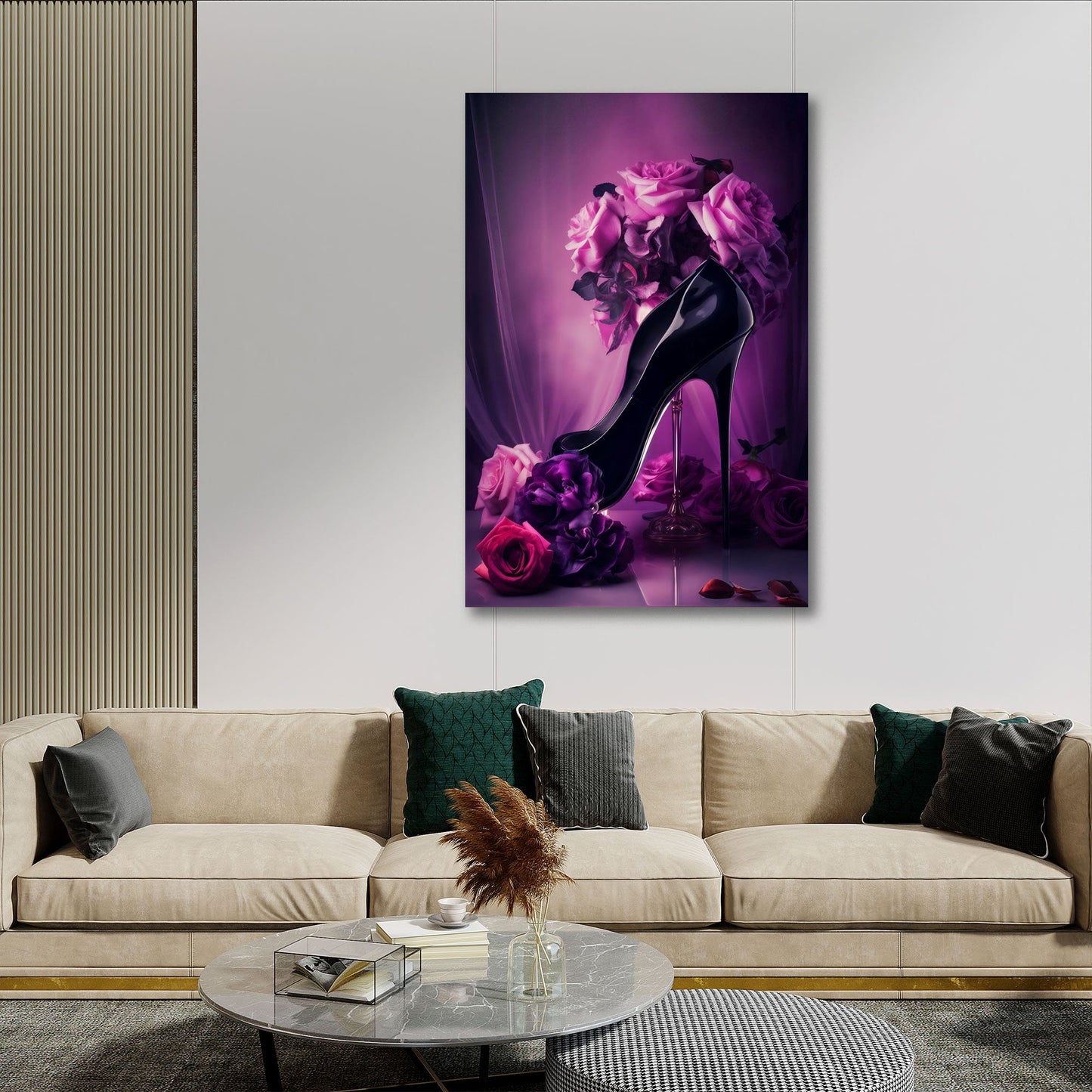 Stiletto fiori pop art in composizione armoniosa quadro