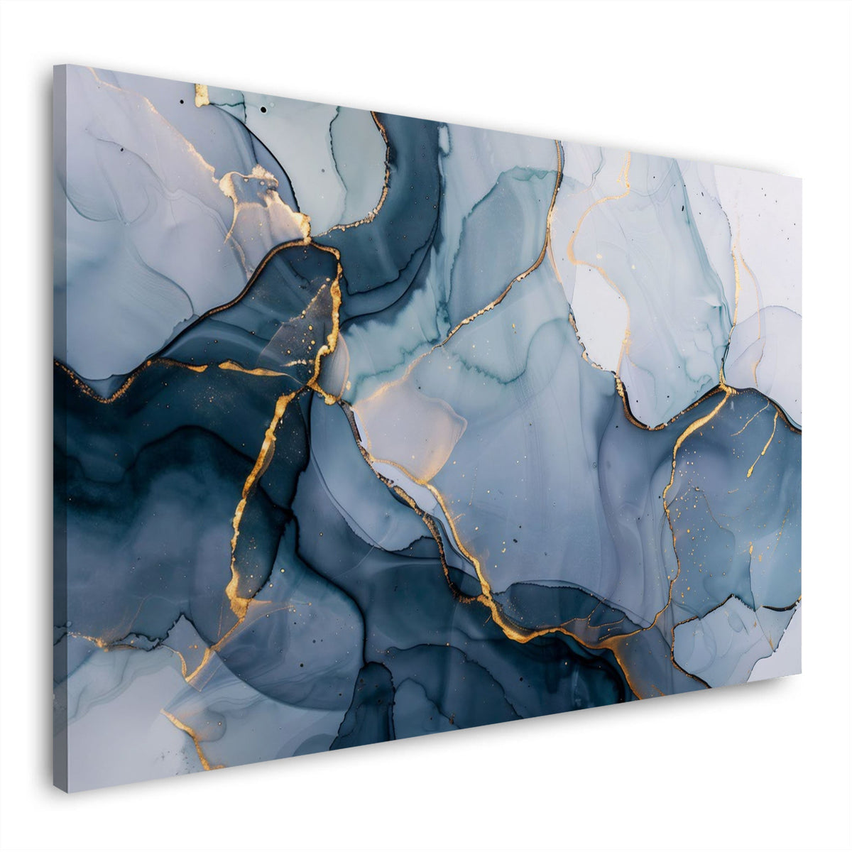 Struttura marmorea astratta in blu e oro decorativo quadro