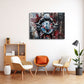 Superbike BMW con pilota in rosso e bianco Street Art quadro