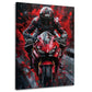 Superbike Ducati con pilota su sfondo scuro Street Art quadro
