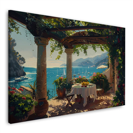 Terrazza italiana con vista mare e colazione quadro