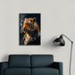 Tigre cool con giacca di pelle nera e fumo in ritratto quadro