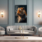 Tigre cool con giacca di pelle nera e fumo in ritratto quadro