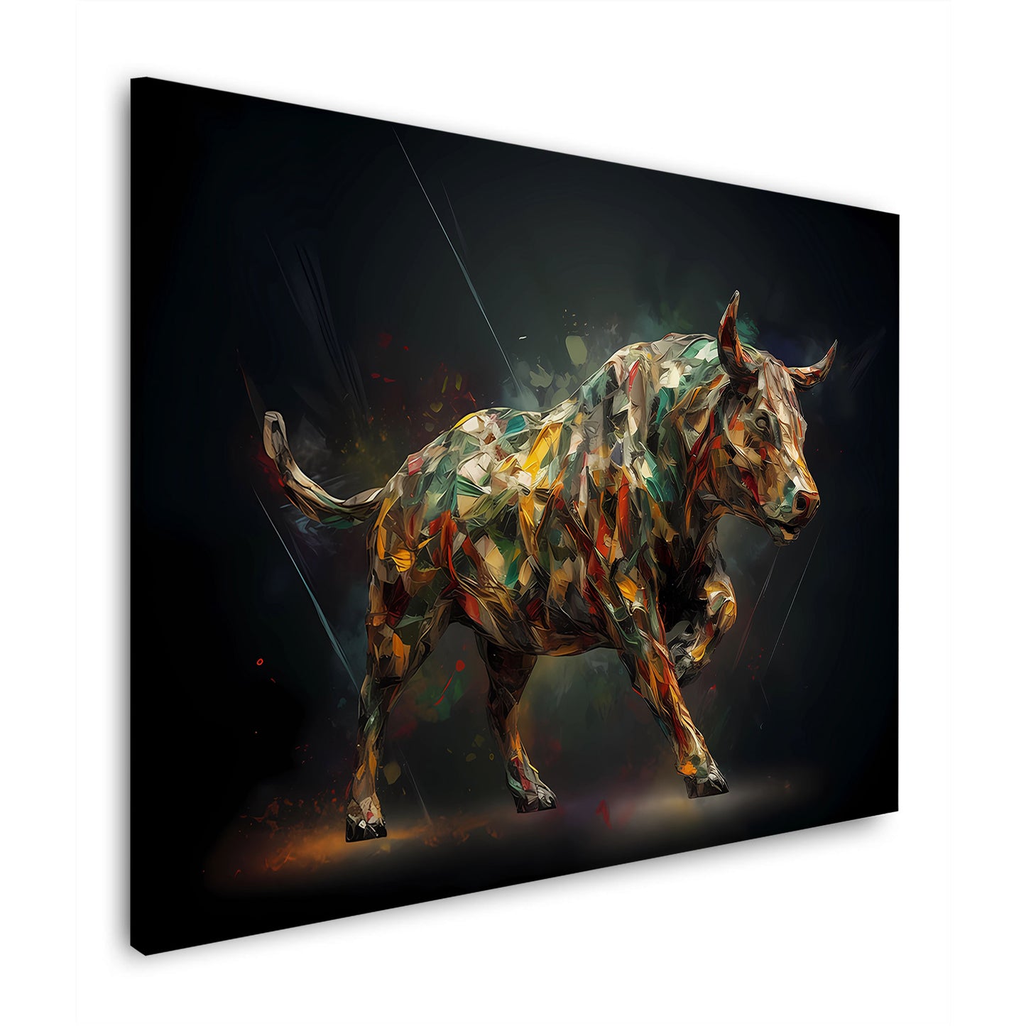Toro astratto simbolo di forza e successo quadro