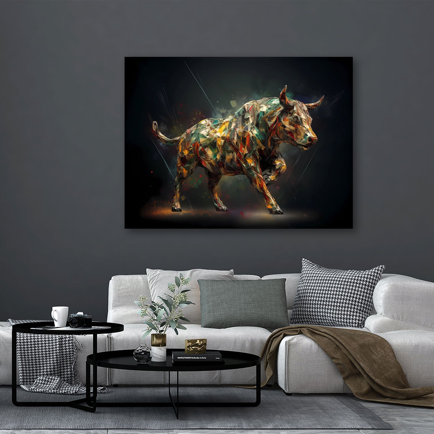 Toro astratto simbolo di forza e successo quadro