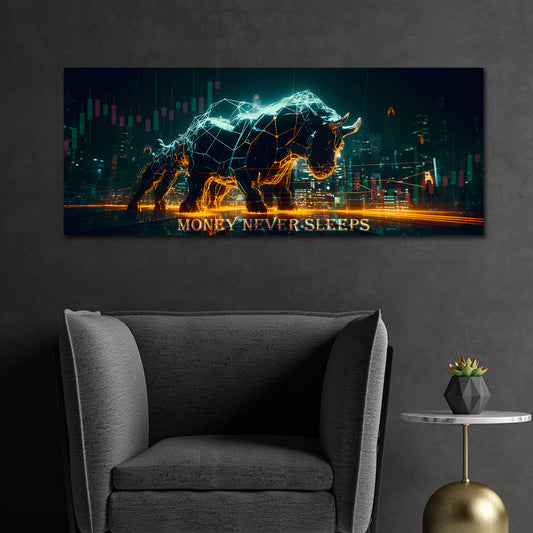 Toro borsa trading grafico business motivazione neon quadro