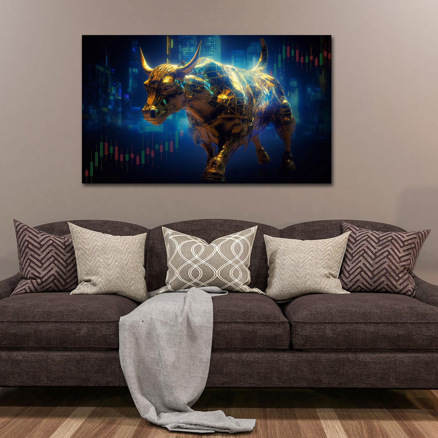 Toro d'oro borsa mercato finanziario grafico trading quadro