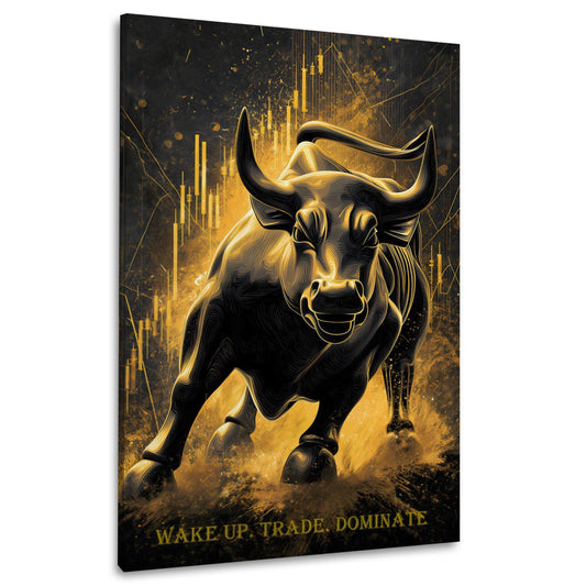 Toro d‘oro borsa trading successo wake up trade domina quadro