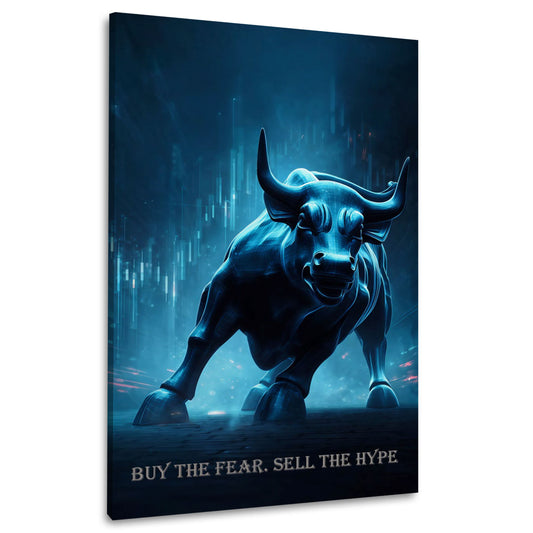 Toro finanza motivazione buy the fear sell the hype quadro