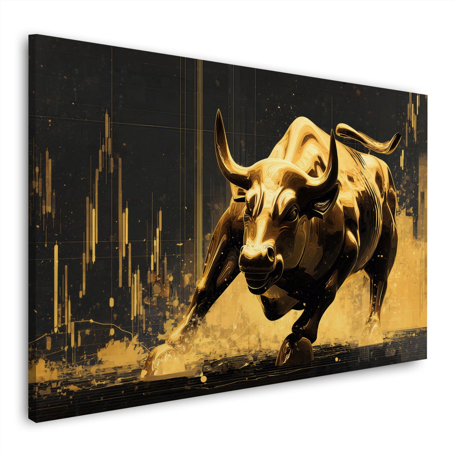 Toro oro in movimento borsa trading successo quadro