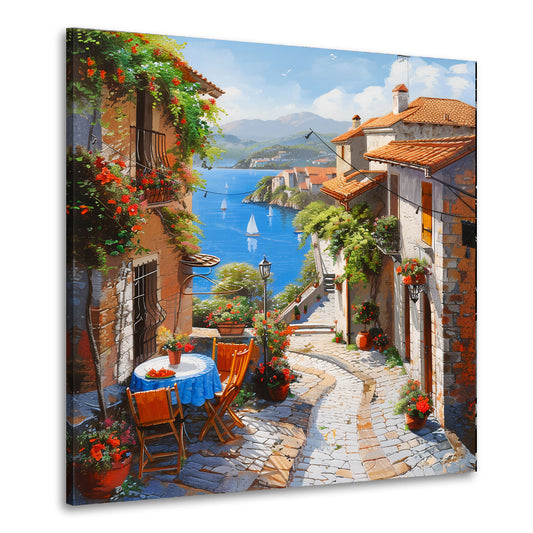 Toscana paesino costiero strada romantica vista mare quadro