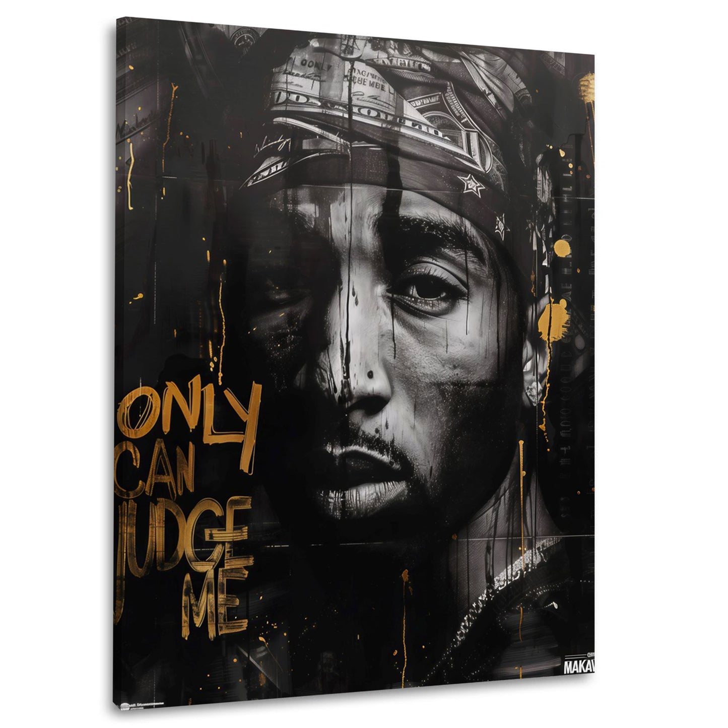 Tupac only god can judge me ritratto leggendario nero quadro