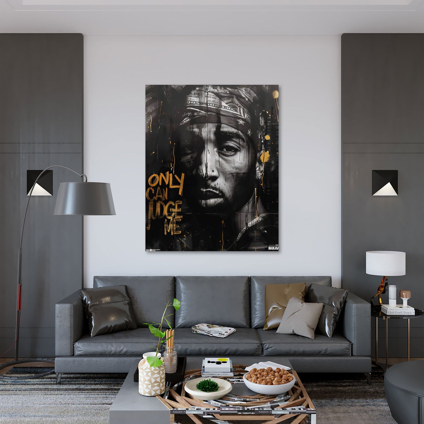 Tupac only god can judge me ritratto leggendario nero quadro