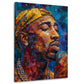 Tupac Shakur canta con microfono in stile Pop Art quadro
