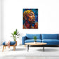 Tupac Shakur canta con microfono in stile Pop Art quadro