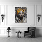 Tupac Shakur con bandana dorata ritratto iconico quadro